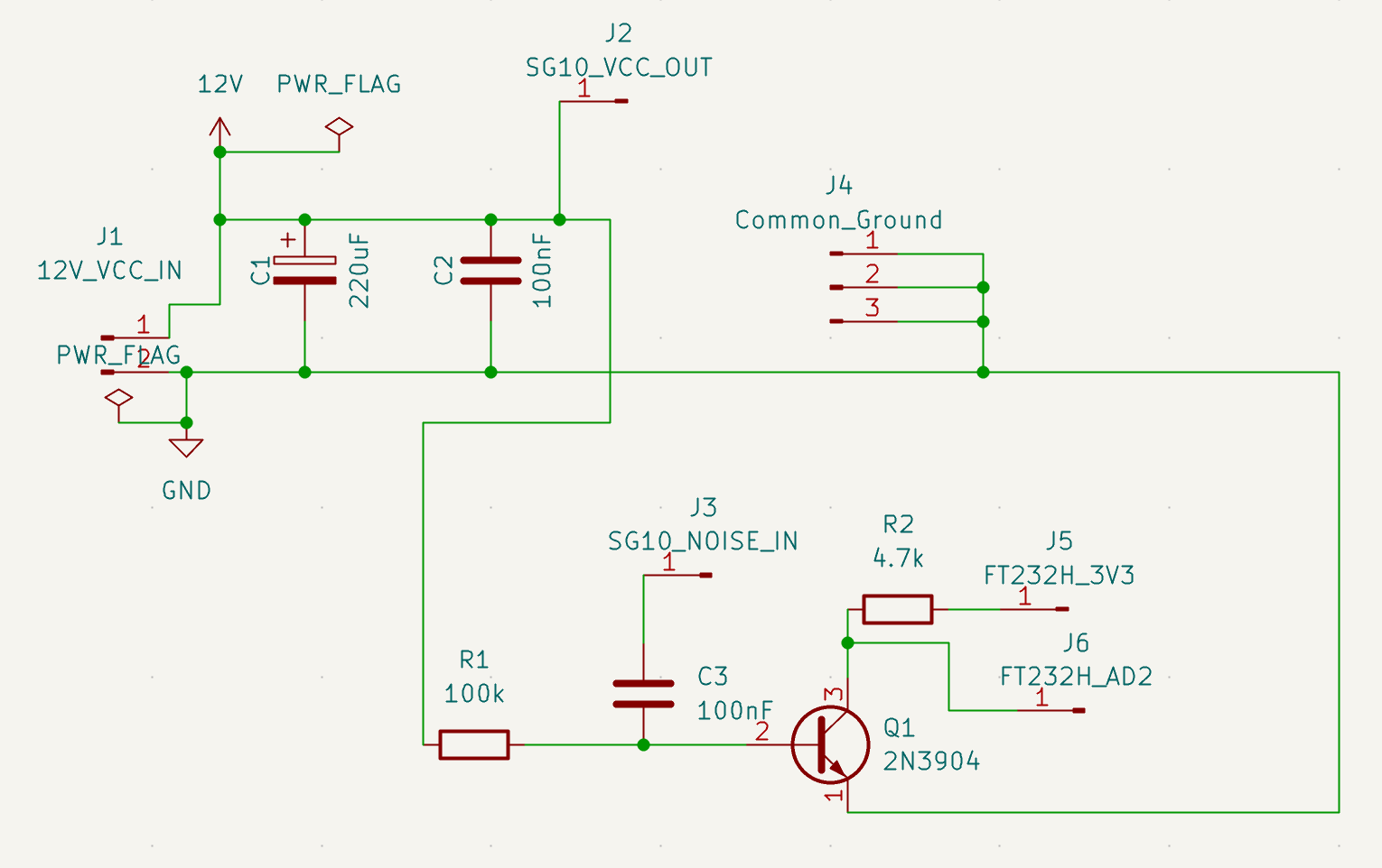 Schematic diagram for SG-10 to FT232H interface